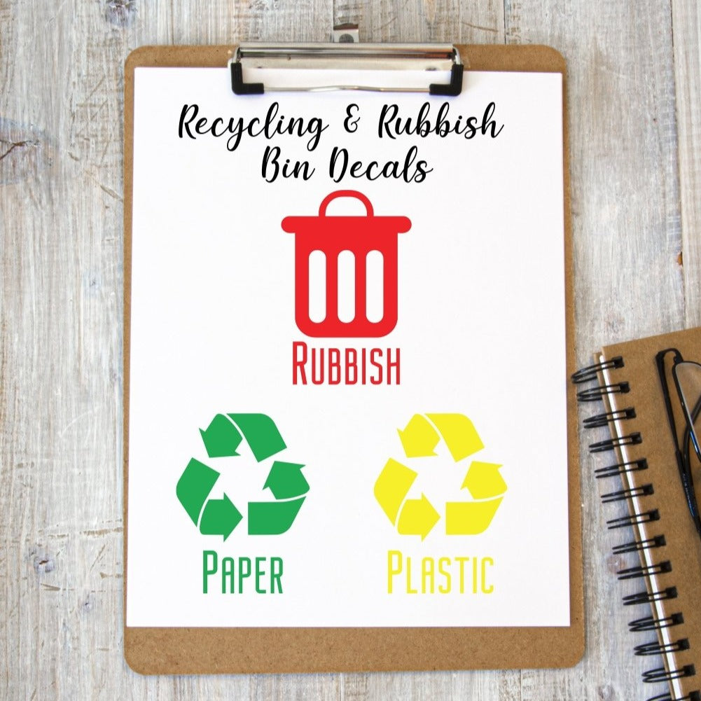 Personalised Bin Labels - Rubbish, Recycling, Garbage Decals – Cabe & Co